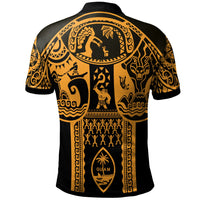 Polynesian Polo Shirt Guam Flag, Seal with Maui Moana Tattoo - Polynesian Pride
