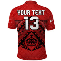 (Custom Text and Number) Tonga Rugby MMT Polo Shirt Ngatu Mate Maa Tonga Simple LT13 - Polynesian Pride