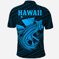 Custom Hawaii Polo Shirt Kakau Kanaka Maoli Combine Polynesian Shark Ver.03 LT14 - Polynesian Pride
