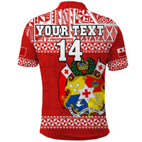 (Custom Text and Number) Tonga Rugby Polo Shirt Mate Maa Tonga Pacific Ngatu White LT14 - Polynesian Pride