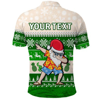 Custom Hawaii Mele Kalikimaka Polo Shirt Dabbing Santa Green Merry Christmas LT14 - Polynesian Pride