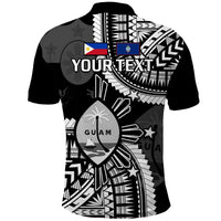 Custom Guam Philippines Polo Shirt Guaman Filipinas Together Black LT14 - Polynesian Pride