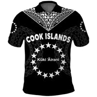 Custom Islands Polo Shirt Circle Pattern Mix Sea Turtle Black Version LT14 - Polynesian Pride