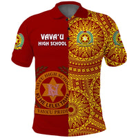 Custom Tonga Vavau High School Polo Shirt Tongan Ngatu Pattern LT14 - Polynesian Pride