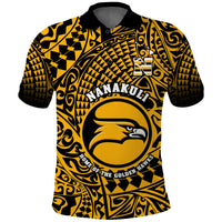 Hawaii Polo Shirt Nanakuli High and Intermediate School Tribal Kakau LT14 Gold - Polynesian Pride