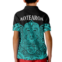New Zealand Tiki Rugby Polo Shirt KID NZ Maori Koru Pattern Ver.02 LT14 - Polynesian Pride