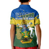 Solomon Islands Polo Shirt KID Happy 44th Independence Anniversary Polynesian Pattern LT14 - Polynesian Pride