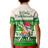 Hawaii Mele Kalikimaka Polo Shirt KID Dabbing Santa Green Merry Christmas LT14 - Polynesian Pride
