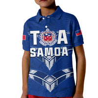 Toa Samoa Rugby Polo Shirt KID Siamupini Proud Blue LT13 Kid Blue - Polynesian Pride