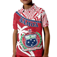 Custom Samoa Polo Shirt Samoan Coat Of Arms With Coconut Red Style LT14 - Polynesian Pride