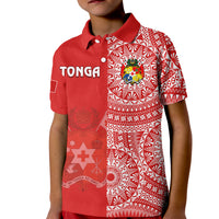 (Custom Text and Number) Tonga Polo Shirt Tongan Coat Of Arms Ngatu Pattern LT14 - Polynesian Pride