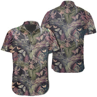 Hawaiian Shirt - Palm Leaves, Tropical Flowers Shirt Unisex Black - Polynesian Pride