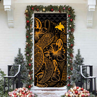 Papua New Guinea Door Cover Turtle Hibiscus Gold - Polynesian Pride