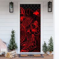 Papua New Guinea Door Cover Turtle Hibiscus Red - Polynesian Pride