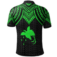 Papua New Guinea Custom Polo Shirt Polynesian Armor Style Green - Polynesian Pride