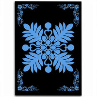 Hawaiian Quilt Maui Plant And Hibiscus Pattern Area Rug - Pastel Black - AH Pastel - Polynesian Pride
