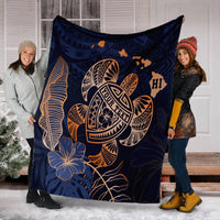 Personalized - Hawaii Polynesian Aloha Po Turtle Hibiscus Tropical Premium Blankets - Special Edition - AH - Polynesian Pride