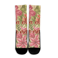 Hawaii Tropical Hibiscus Plumeria Crew Socks - AH - Polynesian Pride