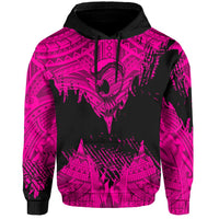 Hawaii Polynesian Hoodie Warrior Ikaika Benjamin Style Pink - Polynesian Pride