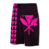 Hawaii Kakau Polynesian Kanaka Map Board Shorts - Pink - Polynesian Pride