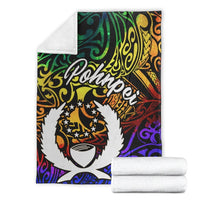 Pohnpei Premium Blanket - Rainbow Polynesian Pattern - Polynesian Pride