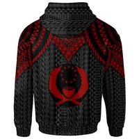 Pohnpei Zip up Hoodie Polynesian Armor Style Red - Polynesian Pride