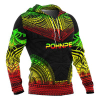 Pohnpei All Over Hoodie Micronesian Reggae Color Version Chief Style - Polynesian Pride