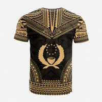 Pohnpei Custom T Shirt Pohnpei Flag Polynesian Chief Tattoo Gold Version Unisex Gold - Polynesian Pride