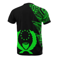 Pohnpei Custom T Shirt Micronesian Pattern Green Style - Polynesian Pride