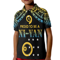 Vanuatu Proud To Be A Ni-Van - Polynesian Pattern Polo Shirt KID - Sanma Province LT7 Kid Black - Polynesian Pride