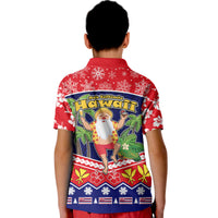 Hawaii Santa Kalikimaka Palm and Hibiscus Christmas Vibe Polo Shirt LT9 - Polynesian Pride
