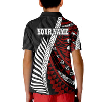 Custom Mate Maa Tonga Mixed Aotearoa Kiwis Rugby Polo Shirt Silver Fern Mixed Polynesian Style LT9 - Polynesian Pride