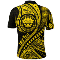 Custom Federated States of Micronesia Polo Shirt Gold Polynesian Wave Style LT9 - Polynesian Pride