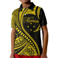 Federated States of Micronesia Polo Shirt Gold Polynesian Wave Style LT9 Kid Gold - Polynesian Pride