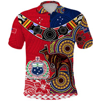 Australia Aboriginal and Samoa Polynesian Polo Shirt Boomerang LT9 Red - Polynesian Pride