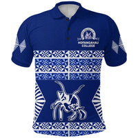 Hofangahau College Polo Shirt Eua Tonga Pattern LT13 Unisex Blue - Polynesian Pride