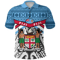 Fiji Rugby Polo Shirt Tapa Cloth Unisex White - Polynesian Pride