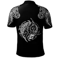 Polo Shirt Polynesian Shark Tatoo Black Color - Polynesian Pride