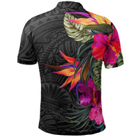 Polynesian Polo Shirt Hibiscus Pattern - Polynesian Pride