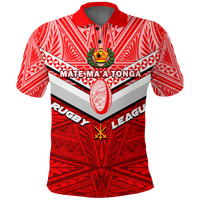 Custom Tonga Rugby Mate Maa Tonga Tapa Pattern Polo Shirt LT2 - Polynesian Pride