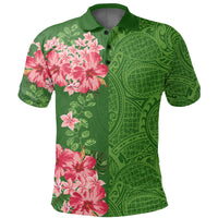 Hawaii Tropical Polynesian Hawaiian Polo Shirt Curtis Style Green - Polynesian Pride
