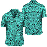 Polynesian Culture Turquoise Hawaiian Shirt Unisex Black - Polynesian Pride