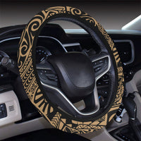 Polynesian Hawaiian Style Tribal Tattoo Gold Hawaii Steering Wheel Cover with Elastic Edge - Polynesian Pride