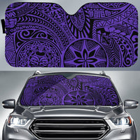 Polynesian Hawaiian Style Tribal Tattoo Car Sun Shade Auto Sun Shade Universal Fit Violet - Polynesian Pride