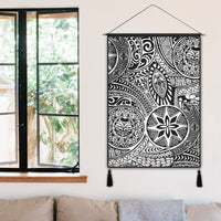 Polynesian Hawaiian Style Tribal Tattoo White Hanging Poster - AH Hanging Poster 50 x 75 cm Cotton And Linen - Polynesian Pride