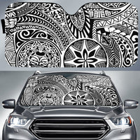 Polynesian Hawaiian Style Tribal Tattoo Car Sun Shade Auto Sun Shade Universal Fit White - Polynesian Pride