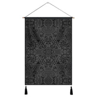 Polynesian Kakau Turtle Gray Hanging Poster - AH Hanging Poster 43 x 65 cm Cotton And Linen - Polynesian Pride