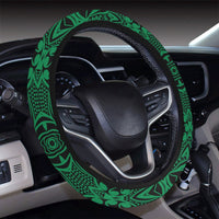 Polynesian Kakau Turtle Green Hawaii Steering Wheel Cover with Elastic Edge - Polynesian Pride