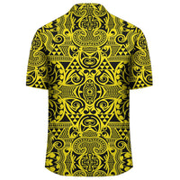 Polynesian Kakau Turtle Yellow Hawaiian Shirt - Polynesian Pride