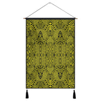 Polynesian Lauhala Mix Yellow Hanging Poster - AH Hanging Poster 43 x 65 cm Cotton And Linen - Polynesian Pride
